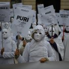 Manifestaciones en Madrid contra la violencia machista.