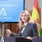 La consejera de Economía, Hacienda, Fondos Europeos y Diálogo Social de la Junta de Andalucía, y portavoz del Gobierno, Carolina España.