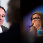 El president de la Generalitat, Juanfran Pérez Llorca y la delegada del Gobierno y secretaria de Igualdad en el PSOE, Pilar Bernabé