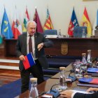 José Tomé durante el pleno extraordinario de la Diputación Provincial de Lugo donde ha dimitido como presidente tras las denuncias de presunto acoso sexual.