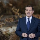 El presidente de la Junta de Castilla y León, Alfonso Fernández Mañueco, durante su mensaje de Año Nuevo.