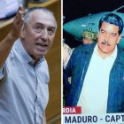 El portavoz de Compromís, Joan Baldoví, y Nicolas Maduro en su captura