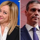 La primera ministra de Italia, Giorgia Meloni, y el presidente del Gobierno, Pedro Sánchez