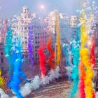 Mascletà en la Plaza del Ayuntamiento de Valencia