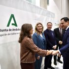 El presidente Juanma Moreno en la Delegación del Gobierno de la Junta de Andalucía en Málaga.