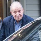 El Rey Juan Carlos I durante una de sus visitas a Sanxenxo en 2025.