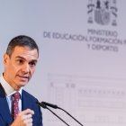 El presidente del Gobierno, Pedro Sánchez, durante la jornada ‘Formación Profesional y Empresa: la alianza que impulsa el futuro’.
