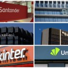 Logos de Banco Santander, BBVA, CaixaBank, Banco Sabadell, Bankinter y Unicaja, todas las entidades presentes en el Ibex 35.
EUROPA PRESS
01/1/1970