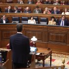El presidente del Gobierno, Pedro Sánchez, en una sesión de control al Gobierno en el Congreso