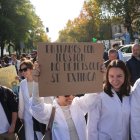 Médicos durante la manifestación convocada por el Sindicato Médico de Sevilla.
