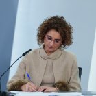 La vicepresidenta primera y ministra de Hacienda, María Jesús Montero, durante una rueda de prensa tras el Consejo de Ministros,
