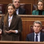 La portavoz del PP en el Congreso, Ester Muñoz, interviene durante una sesión de control al Gobierno, en el Congreso de los Diputados, a 18 de febrero de 2026, en Madrid (España). El Gobierno se enfrenta a una nueva sesión de control en el Congreso en la que responderá a las preguntas de la oposición sobre Sanidad, Trabajo o Igualdad, entre otras cuestiones. Además, el Gobierno se enfrenta a las interpelaciones urgentes sobre deterioro y a la insuficiencia estructural del servicio de Rodalies en la Comunidad Valenciana, la política migratoria del Gobierno de España o la falta de Presupuestos Generales del Estado.

Eduardo Parra / Europa Press
18/2/2026