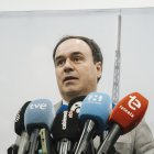 El 'president' de la Generalitat, Juanfran Pérez Llorca, este lunes en Elche (Alicante).