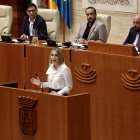 La candidata a la Presidencia de la Junta de Extremadura, María Guardiola,