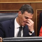 El presidente del Gobierno, Pedro Sánchez, en el Congreso