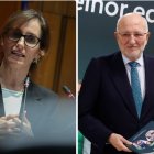 La ministra de Sanidad, Mónica García, y el presidente de Mercadona, Juan Roig