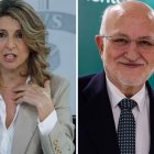 La vicepresidenta segunda, Yolanda Díaz, y el presidente de Mercadona, Juan Roig