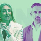 La presidenta en funciones de la Junta de Extremadura María Guardiola y el líder de Vox, Santiago Abascal