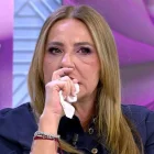 Cristina Tárrega muy afectada en plató por la marcha de Alejandra Rubio.