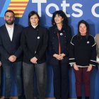 El alcalde de Sagunto, Darío Moreno, Diana Morant, Ana Redondo, y la portavoz de Semana Santa Inclusiva, Blanca Ribelles
