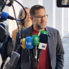 El candidato de Adelante a la Presidencia de la Junta, José Ignacio García, este martes en declaraciones a los medios.