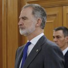 El Rey Felipe VI y Pedro Sánchez, en la toma de posesión de Carlos Cuerpo.