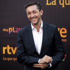 Javier Ruiz, en un photocall de RTVE, al ser fichado en 2021.