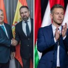 Víktor Orban con Abascal y Péter Magyar