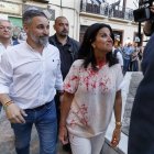 El presidente nacional de Vox, Santiago Abascal, en el mitin en  la granadina Plaza de las Pasiegas de Granada.
