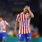 SEVILLE, SPAIN - APRIL 18: Koke of Atletico de Madrid reacts during the Copa Del Rey Final match between Real Sociedad and Atletico de Madrid at Estadio de La Cartuja on April 18, 2026 in Seville, Spain.  (Photo by Fran Santiago/Getty Images)