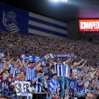 El fondo de los seguidores de la Real en el estadio de La Cartuja