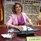 La exvicepresidenta del Gobierno y candidata del PSOE en Andalucía, María Jesús Montero, en el Senado