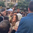 Momento del incidente en la fiesta de San Jordi