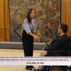 Un momento de la 'accidentada' recepción de Doña Letizia.