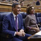 Pedro Sánchez y Maria Jesús Montero, en el Congreso