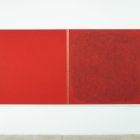 Obra "Copper line on dark red", de Silvia Lerín.