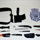 Incautaciones de arma blanca por la Policía Nacional.