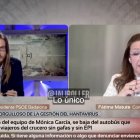 El portavoz de Podemos, Pablo Fernández, y la consejera de Sanidad de Madrid, Fátima Matute