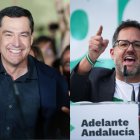 El líder del PP-A, Juanma Moreno, y el de Adelante Andalucía, José Ignacio García.