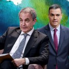 El expresidente del Gobierno, José luis Rodríguez Zapatero y el presidente del Gobierno, Pedro Sánchez