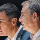 El presidente del Gobierno, Pedro Sánchez, y el expresidente, José Luis Rodríguez Zapatero.