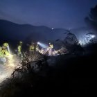 Zona del incendio en la zona de la Cuenca Minera de Huelva en la que ha trabajado durante la noche los efectivos del Infoca.