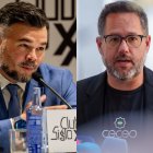 El portavoz de ERC, Gabriel Rufián, y el portavoz de Adelante Andalucía, José Ignacio García.