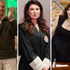 José Luis Rodríguez Zapatero, la fiscal Pilar Rodríguez Fernández e Isabel Díaz Ayuso
