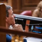 El presidente del Gobierno, Pedro Sánchez, durante una sesión de control al Gobierno en el Congreso.