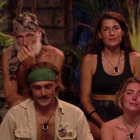 José Manuel Soto, Alba Paul, Alvar Seguí de la Quadra-Salcedo y Claudia Chacón en palapa durante la emisión de Supervivientes