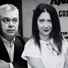 Santos Cerdán y Leire Díez