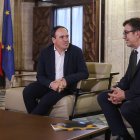 El president de la Generalitat Juanfran Pérez Llorca y el presidente de la CEV, Vicente Lafuente
