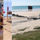 Ducha de pago en la playa de Matalascañas (Almonte, Huelva).
