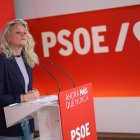 La portavoz del PSOE, Montse Mínguez, ofrece una rueda de prensa tras la reunión de la Comisión Ejecutiva Federal del PSOE.